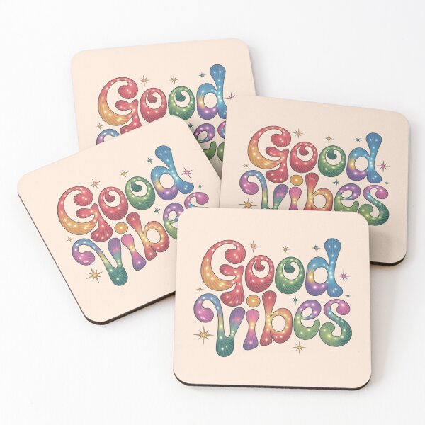 Item preview, Good Vibes Retro Neon Psychedelic Groovy Typography Art designed and sold by NewAspect.