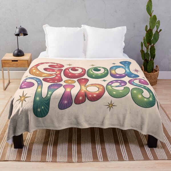 Item preview, Good Vibes Retro Neon Psychedelic Groovy Typography Art designed and sold by NewAspect.