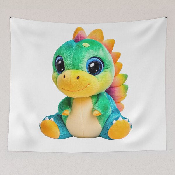 Item preview, Rainbow Green Dinosaur Plush Toy, Cute rainbow dinosaur plush toy isolated on transparent background stuffed animal for kids gift designed and sold by MamaDong.