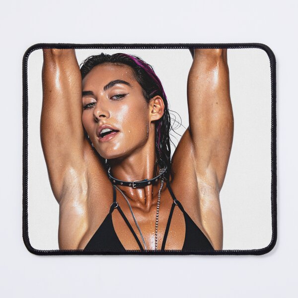 Item preview, Beautiful sexy gym woman posing with her arms up showing her armpits sweating designed and sold by Vintage Designs +.