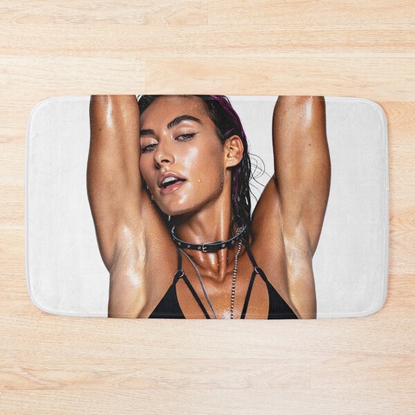 Item preview,  Beautiful sexy gym woman posing with her arms up showing her armpits sweating designed and sold by Vintage Designs +.