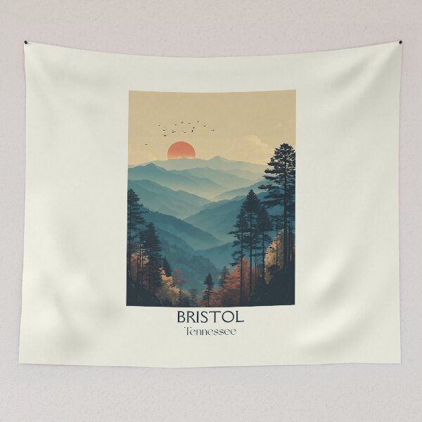 Item preview, Bristol Tennessee Vintage Travel Poster | Appalachian Mountains Art designed and sold by TuncGK.