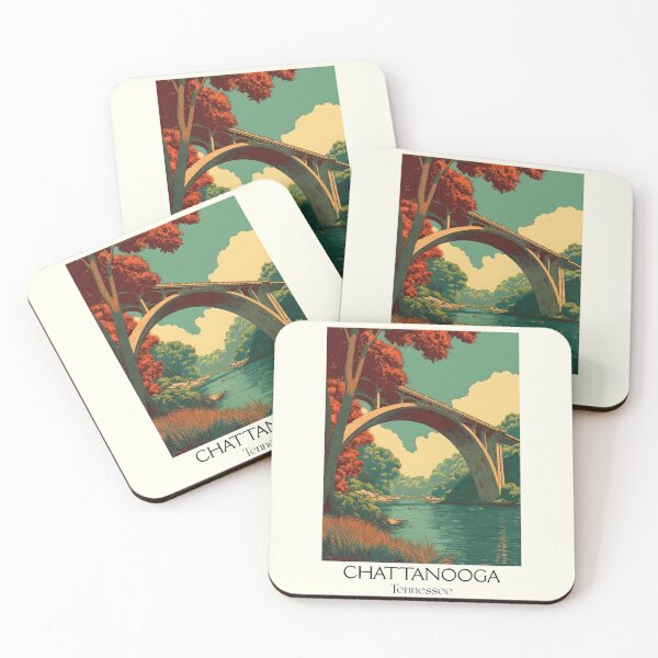 Item preview, Chattanooga Tennessee Vintage Travel Poster | Scenic City Bridge Art designed and sold by TuncGK.