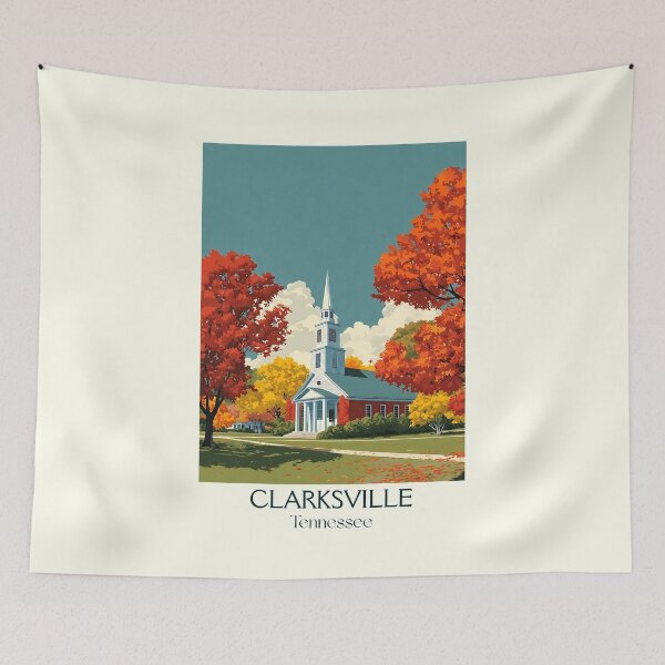 Item preview, Clarksville Tennessee Vintage Travel Art | Tennessee Charm designed and sold by TuncGK.