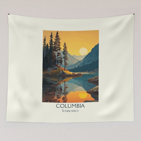 Item preview, Columbia Tennessee Retro Wall Art | Mule Town USA designed and sold by TuncGK.