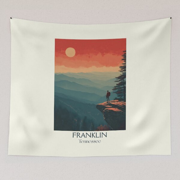 Item preview, Franklin Tennessee Vintage Travel Art | Tennessee Hills designed and sold by TuncGK.