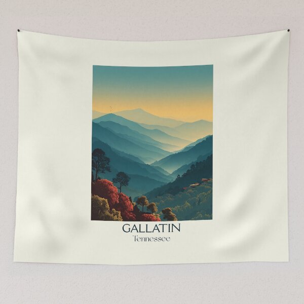 Item preview, Gallatin Tennessee Retro Wall Art | Rolling Hills of Tennessee designed and sold by TuncGK.
