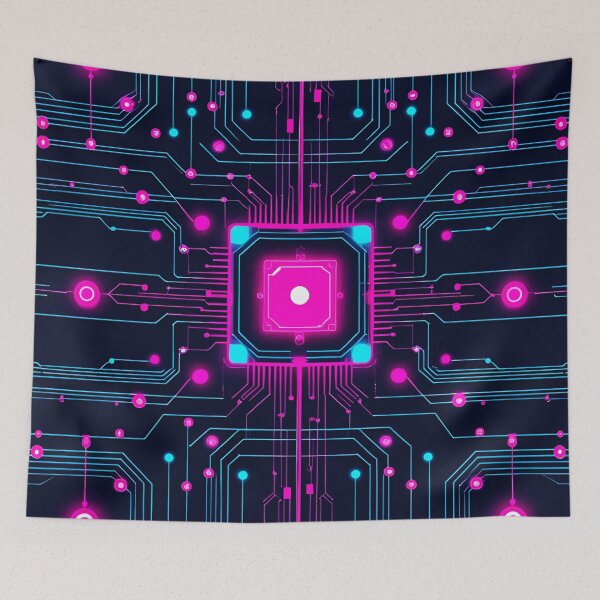Item preview, Neon Cybercircuit Trace Grid 1 designed and sold by Tom-Johnson.