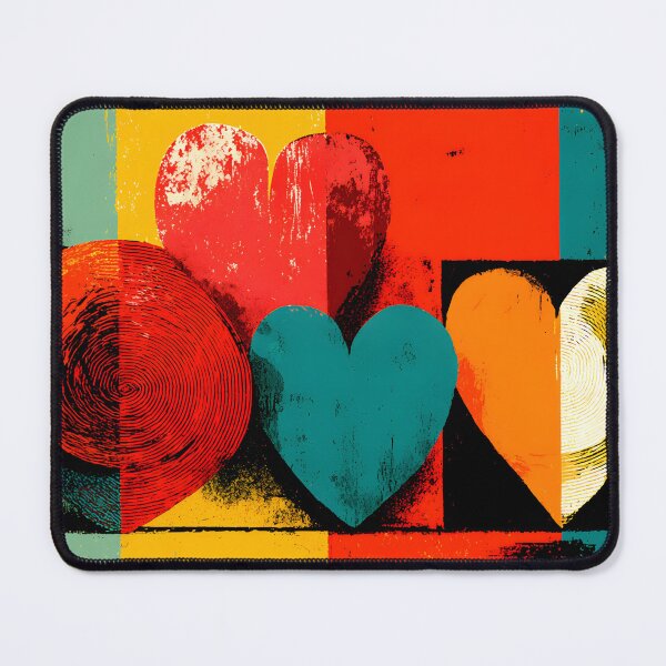 Item preview, Hearts in Color - A Bold Abstract Fusion of Geometry Texture and Vibrant Emotion designed and sold by OlfactoART Studio.