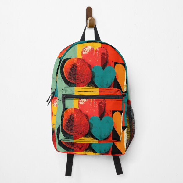Item preview, Hearts in Color - A Bold Abstract Fusion of Geometry Texture and Vibrant Emotion designed and sold by OlfactoART Studio.