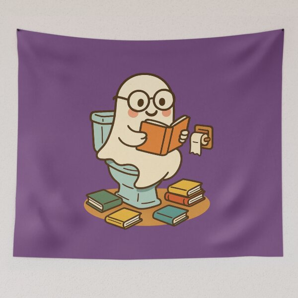 Item preview, Ghost Books Ghost Reading on Toilet  designed and sold by Meandmyshop.