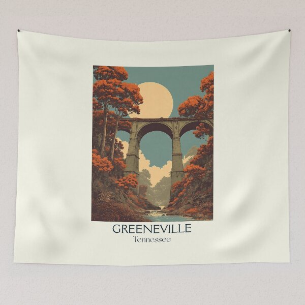 Item preview, Greeneville Tennessee Vintage Travel Art | East Tennessee Scenery designed and sold by TuncGK.