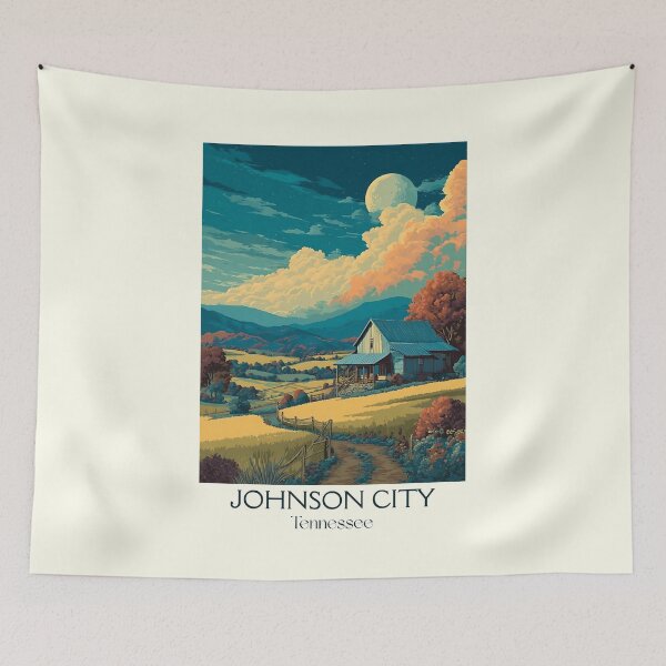 Item preview, Johnson City Tennessee Vintage Travel Art | Appalachian Scenery designed and sold by TuncGK.