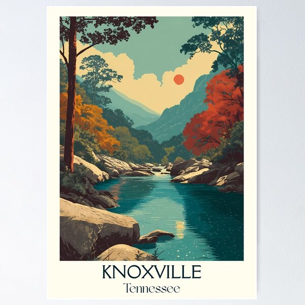 Item preview, Knoxville Tennessee Retro Wall Art | Urban Wilderness designed and sold by TuncGK.