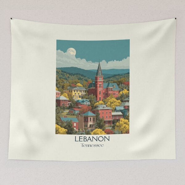 Item preview, Lebanon Tennessee Vintage Travel Art | Historic Town Square designed and sold by TuncGK.