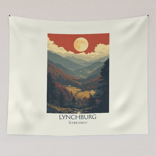 Item preview, Lynchburg Tennessee Retro Wall Art | Tennessee Hills designed and sold by TuncGK.