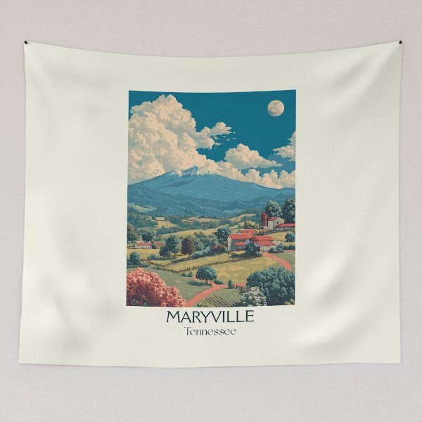 Item preview, Maryville Tennessee Vintage Travel Art | Smoky Mountain Views designed and sold by TuncGK.