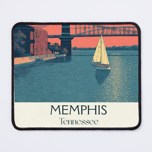 Item preview, Memphis Tennessee Retro Wall Art | Mississippi River Bridge designed and sold by TuncGK.