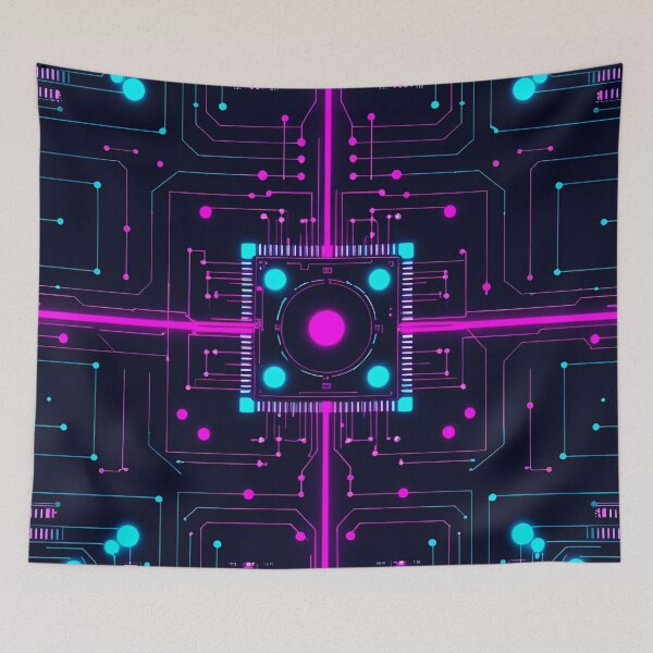 Item preview, Neon Cybercircuit Trace Grid 5 designed and sold by Tom-Johnson.