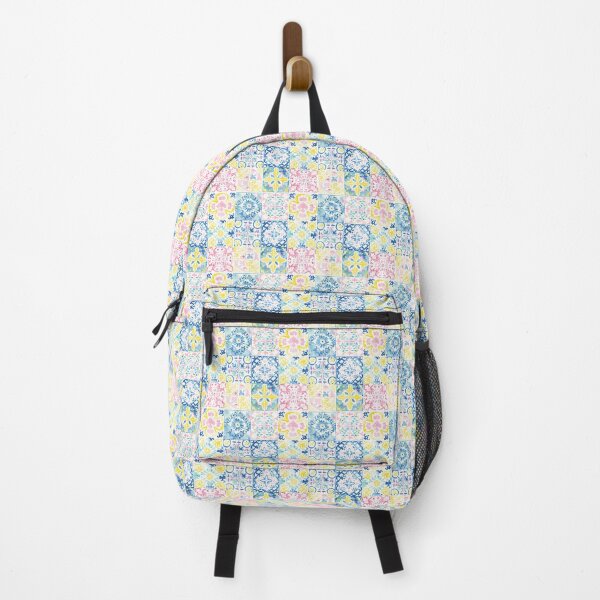Item preview, Watercolor Pastel Geometric Floral Portuguese Tile designed and sold by imaginefountain.