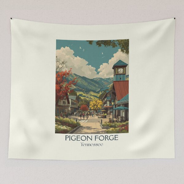 Item preview, Pigeon Forge Tennessee Retro Wall Art | Smoky Mountain Fun designed and sold by TuncGK.