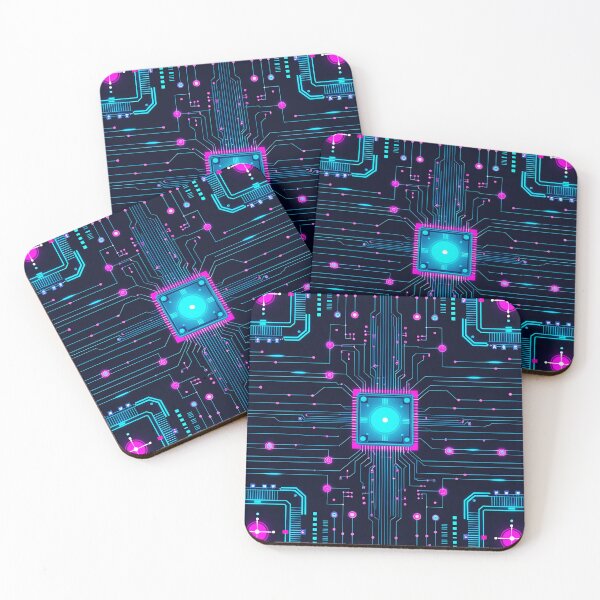 Item preview, Neon Cybercircuit Trace Grid 9 designed and sold by Tom-Johnson.
