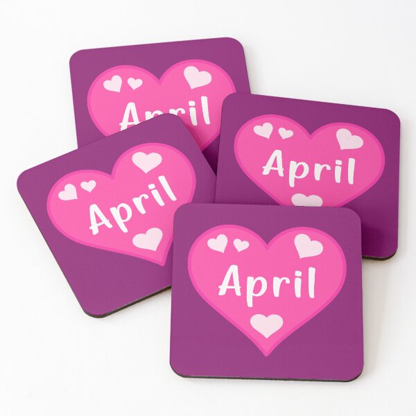 Item preview, April Name Pink Heart  designed and sold by Jeallan Designs.