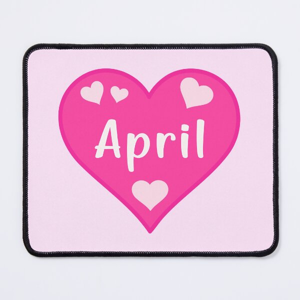 Item preview, April Name Pink Heart  designed and sold by Jeallan Designs.