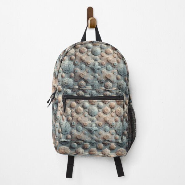 Item preview, Blue Beige Organic Blob Shapes, Pale Pastel Colors, Diagonal Repeated Hexagonal Pattern Textures designed and sold by Digital-Davinci.
