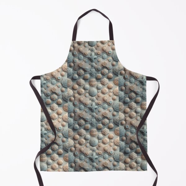 Item preview, Blue Beige Organic Blob Shapes, Pale Pastel Colors, Diagonal Repeated Hexagonal Pattern Textures designed and sold by Digital-Davinci.
