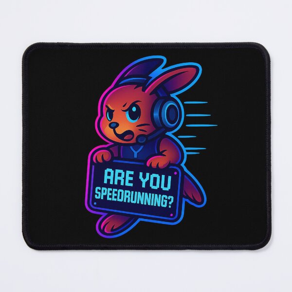 Item preview, Neon Rabbit Gamer - Are You Speedrunning? designed and sold by Derpy Lab .