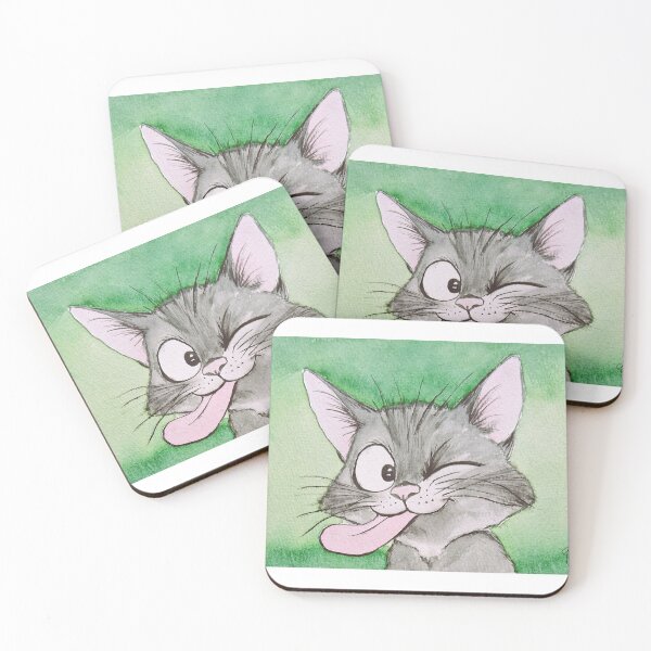 Item preview, Goofy Kitty designed and sold by Janie Farist Watercolor.