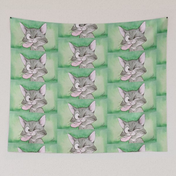 Item preview, Goofy Kitty designed and sold by Janie Farist Watercolor.