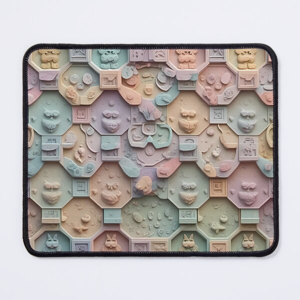 Item preview, Organic Blob Shapes, Weird Shapes, Mystic, Pale Pastel Colors, Diagonal Repeated Hexagonal Pattern Textures designed and sold by Digital-Davinci.