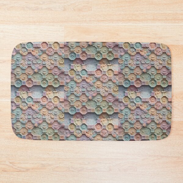 Item preview,  Organic Blob Shapes, Weird Shapes, Mystic, Pale Pastel Colors,  Diagonal Repeated Hexagonal Pattern Textures  designed and sold by Digital-Davinci.
