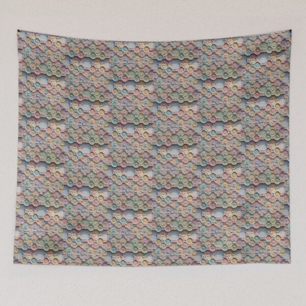 Item preview,  Organic Blob Shapes, Weird Shapes, Mystic, Pale Pastel Colors,  Diagonal Repeated Hexagonal Pattern Textures  designed and sold by Digital-Davinci.