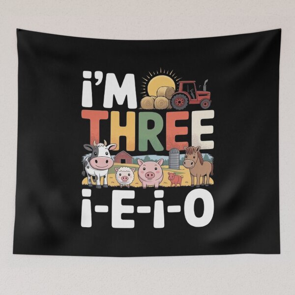 Item preview, I'm Three I-E-I-O 3 Years Old Farm Animal  designed and sold by BHMARTS.