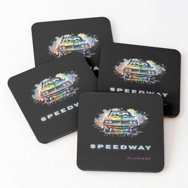Item preview, Speedway Slammer Retro Muscle Car Multicolor Art T-Shirt designed and sold by WonderMix.