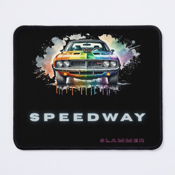 Item preview, Speedway Slammer Retro Muscle Car Multicolor Art T-Shirt designed and sold by WonderMix.