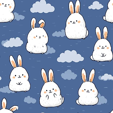 Artwork thumbnail, Cute Rabbit Pattern by bapupa