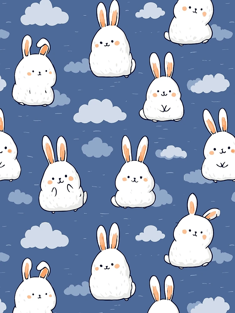 Thumbnail 3 of 3, Scarf, Cute Rabbit Pattern designed and sold by bapupa.