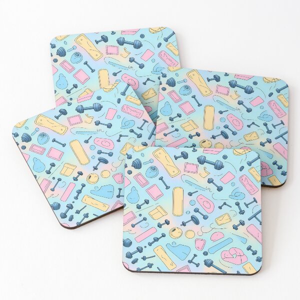 Item preview,  Pink Blue Yellow, Geometric Shapes, Blue Background,  Bright Colors,  Diagonal Repeated Hexagonal Pattern Textures  designed and sold by Digital-Davinci.