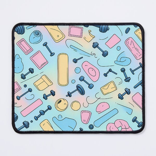 Item preview, Pink Blue Yellow, Geometric Shapes, Blue Background, Bright Colors, Diagonal Repeated Hexagonal Pattern Textures designed and sold by Digital-Davinci.