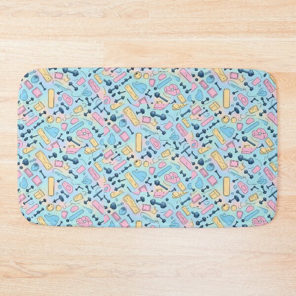 Item preview,  Pink Blue Yellow, Geometric Shapes, Blue Background,  Bright Colors,  Diagonal Repeated Hexagonal Pattern Textures  designed and sold by Digital-Davinci.