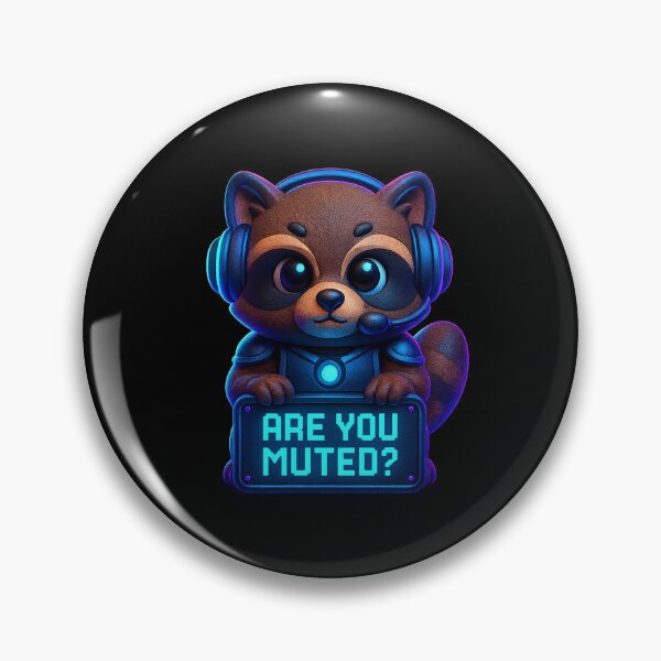 Item preview, Neon Raccoon Gamer - Are You Muted? designed and sold by Derpy Lab .