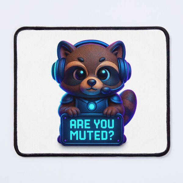 Item preview, Neon Raccoon Gamer - Are You Muted? designed and sold by Derpy Lab .