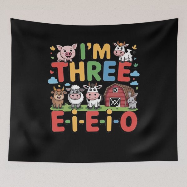 Item preview, I'm Three I-E-I-O 3 Years Old Farm Animal designed and sold by BHMARTS.