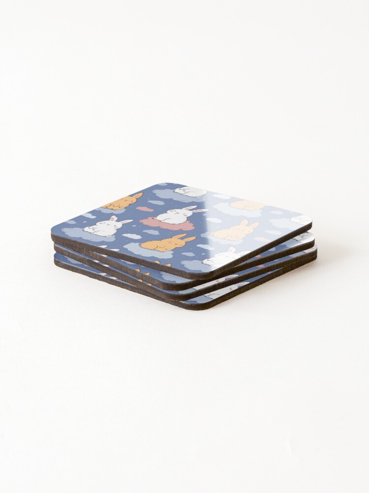 Thumbnail 4 of 5, Coasters (Set of 4), Sweet Rabbit Pattern designed and sold by bapupa.