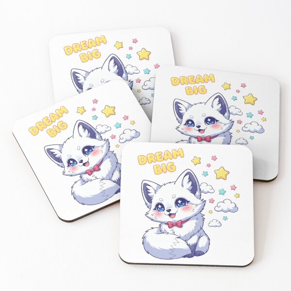 Item preview, Dream Big – Cute Kawaii Arctic Fox Sticker designed and sold by DiNata.