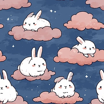 Artwork thumbnail, Playful Rabbit Pattern by bapupa
